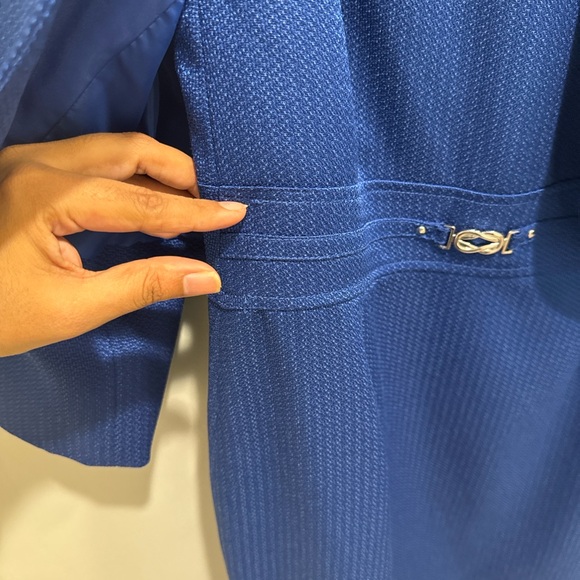 Tahari ASL Blue 2-Piece Suit Set Size 8 Sheath Dress & Cropped Blazer - Picture 11 of 11